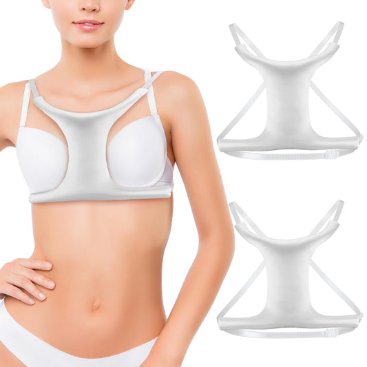 Vabean 2 Pcs Breast Pillow for Sleeping Chest Wrinkles Prevention Pillow Anti Wrinkle Breast Satin Pillow Breast Support Pillow for Women Breast Cancer Sleeping Supplies (WhiteSatin Fabric)