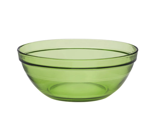 Duralex Gigogne Glass Stackable Mixing Bowls/Prep Bowls Set of 6 Green. 1½ qt. / 8⅛"