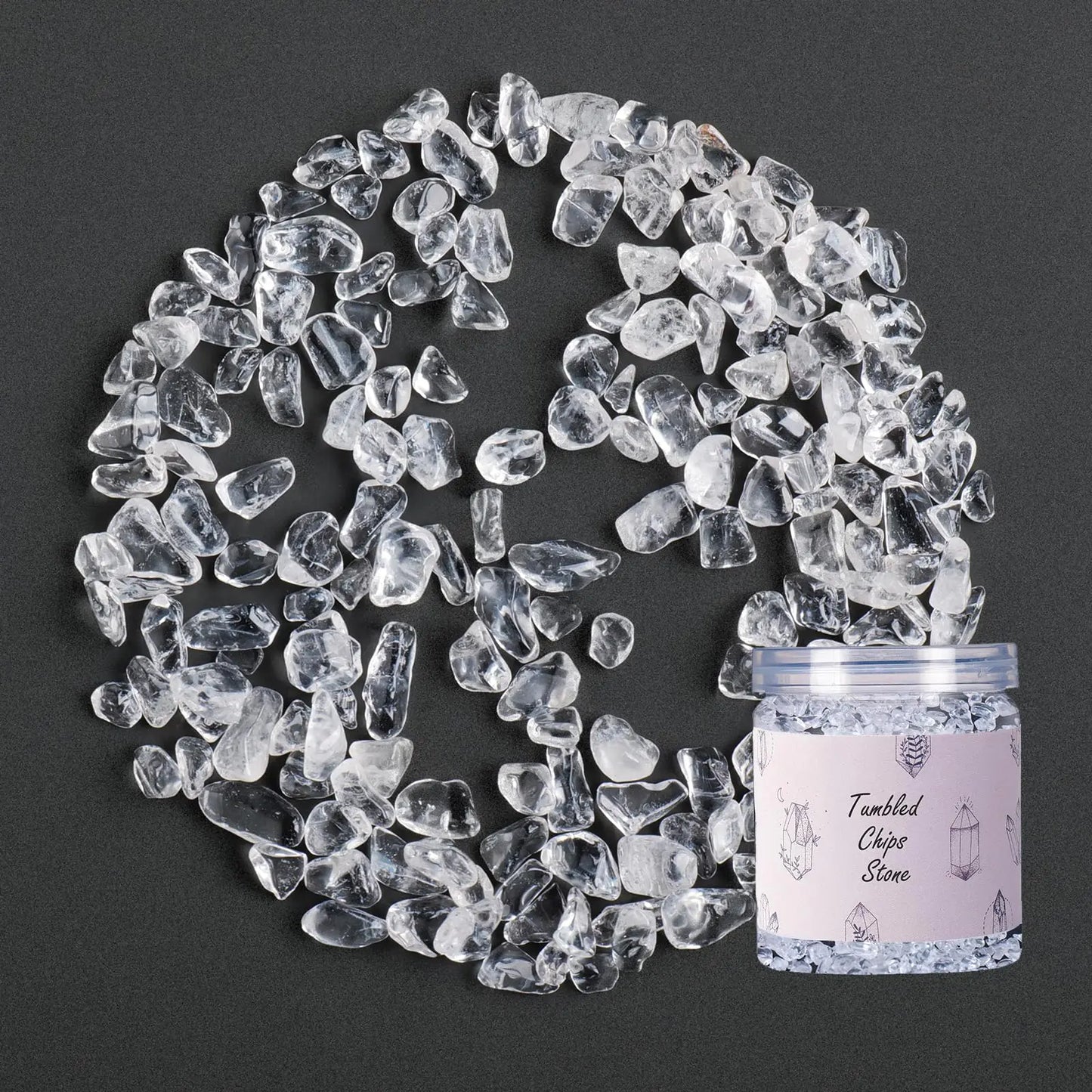 Apengshi Natural Clear Quartz Crystal Chips 200g (0.44lb) Small Crystal Polished Gemstone Crushed Stone Healing Crystal Bulk Fish Tank Garden Home Decor WitchcraftGift