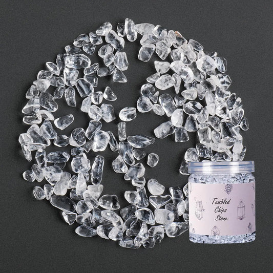 Apengshi Natural Clear Quartz Crystal Chips 200g (0.44lb) Small Crystal Polished Gemstone Crushed Stone Healing Crystal Bulk Fish Tank Garden Home Decor WitchcraftGift