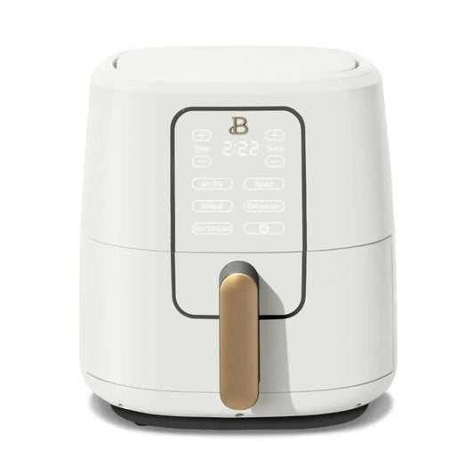 Beautiful 6 Qt Digital Air Fryer TurboCrisp™ Tech 5lb Capacity Sleek Design 1750W Drew Barrymore Kitchenware Air Fry Roast Dehydrate – Perfect for 5-7 People (White)
