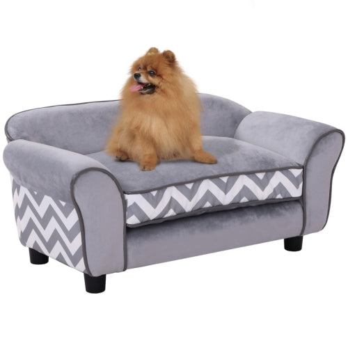PawHut Dog Sofa Bed For XS-Sized Dogs, Cat Sofa With Soft Cushion, Pet Chair Lounge With Washable Cover, Removable Legs, Wooden Frame
