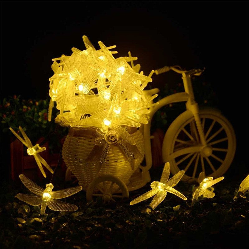 30 LED Solar Dragonfly String Lights for Garden Decor