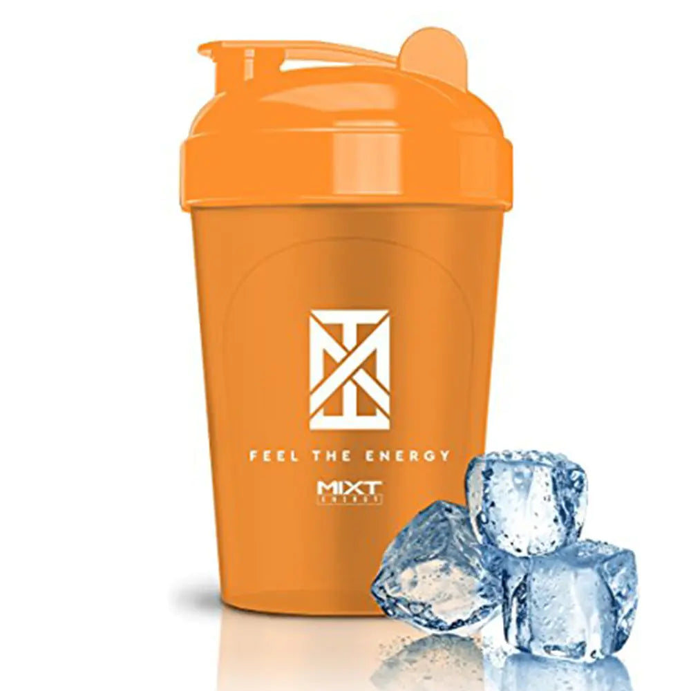 MIXT Energy Shaker Bottle 16 oz. Shaker Bottle BPA Free & Lid Mixing Technology (16 oz Orange)